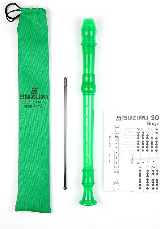 Suzuki Musical Instruments Recorder, green (SRE-80TG)