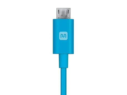 Monoprice USB Type-A to Micro Type-B Cable - Polycarbonate Connector Heads, 2.4 Amp, 22/30AWG, 6 Feet, Blue - Select Series