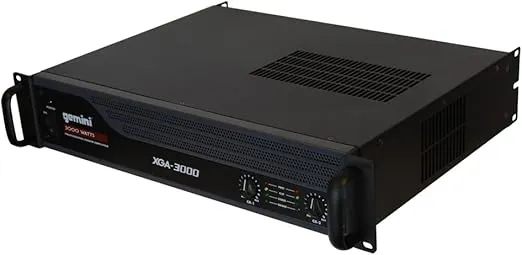 Gemini Sound XGA-3000 Class AB 2X 200W Professional-Grade DJ Amplifier - Multizone Power Amplifiers for Live Sound, Rack Mount Design, Ideal for Karaoke & Mobile Rigs