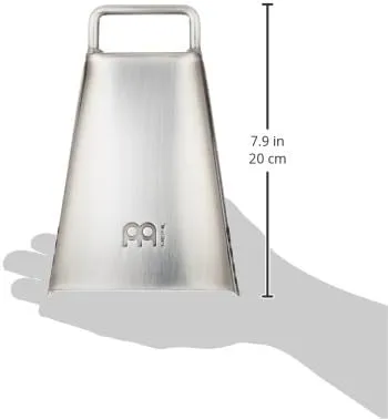 Meinl Percussion Handheld Cowbell with Holder, 6 1/4" Hand Brushed Steel — NOT Made in China — Low Pitch, 2-Year Warranty (STB625HA-CB)