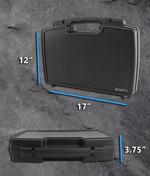 CASEMATIX Hard Travel Case with Foam and Padlock Rings - Customizable Foam Fits Pico Mobile Projectors, Recorders, Microphones and More Small Electronics & Accessories up to 14.5" x 7.5" x 2.75"