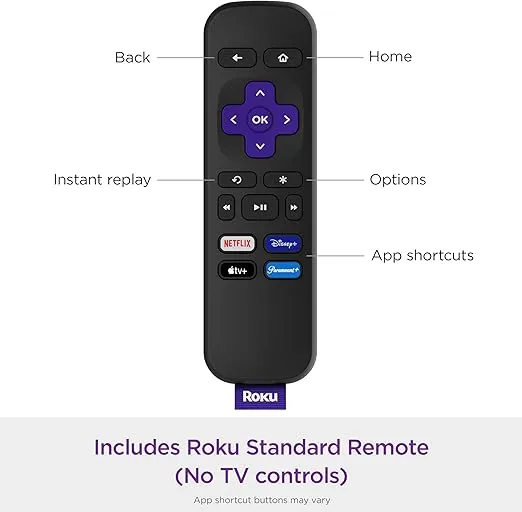 Roku Express | HD Roku Streaming Device with Standard Remote (no TV controls), Free & Live TV