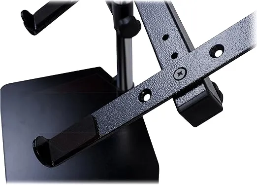 Fat Toad Double DJ Laptop Stand 2 Tier PC Table Holder | Portable Computer Clamp Equipment Rack with Support Mounts for Music Studio Mixers, Controllers, Monitors, & Disc Jockey Booth Gear