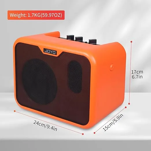 JOYO 10W Small Acoustic Guitar Amplifier Portable Mini Guitar Practice Amp Battery Powered Combo Guitar Amplifier Dual Channel for Acoustic Guitar & Ukulele (MA-10A)