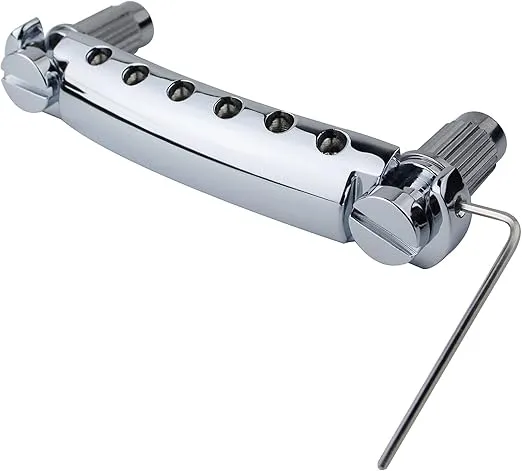 Guyker Guitar Tune-O-Matic Tailpiece Stop Bar with Studs - Bridges Parts Replacement for LP SG Style 6 String Electric Guitar (GS001, chrome)