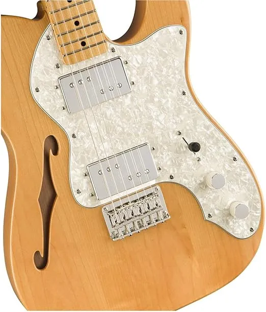 Squier Classic Vibe 70s Thinline Telecaster Electric Guitar, with 2-Year Warranty, Natural, Maple Fingerboard