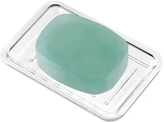 iDesign Royal Plastic Rectangular Soap Saver, Bar Holder Tray for Bathroom Counter, Shower, Kitchen, 3.5" x 5.25", Clear