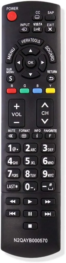 New N2QAYB000570 Remote Replaced for Panasonic N2QAYB000570 TC-32LX34 TC-32LX44S TC-42PX34 TC-50PX34 TC-60PS34 TC-60PS34UA TC-L37E3 TC-L37U3 TC-L42E3 TC-L42E30 TC-L42U30 TV