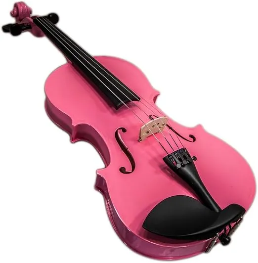 SKY Full Size VN202 Solidwood Pink Violin with Brazilwood Bow and Lightweight Case