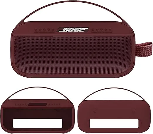 JCHPINE Silicone Cover Case for Bose SoundLink Flex Bluetooth Portable Speaker(1st Gen), Protective Skin Sleeve for Bose SoundLink Flex Speaker Accessories (Only Silicone Case) (Carmine Red)