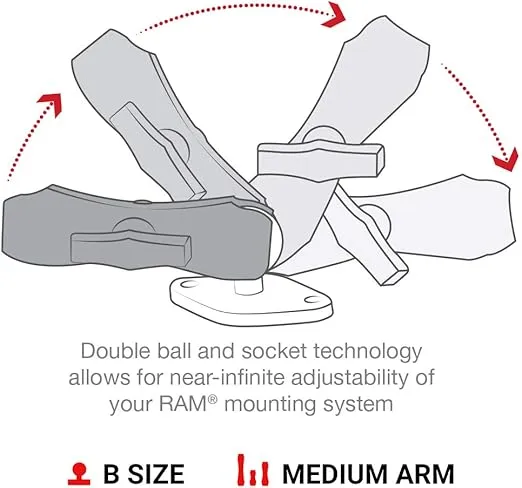 RAM Mounts X-Grip Large Phone Mount with Diamond Base RAM-B-102-UN10U with Medium Arm