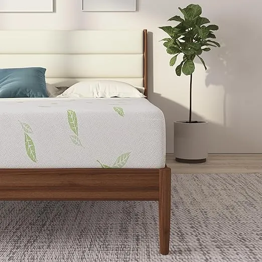 NapQueen Queen Size Mattress, 10 Inch Anula Green Tea Infused Memory Foam Mattress, Queen Size Mattress Bed in a Box, CertiPUR-US Certified Mattress