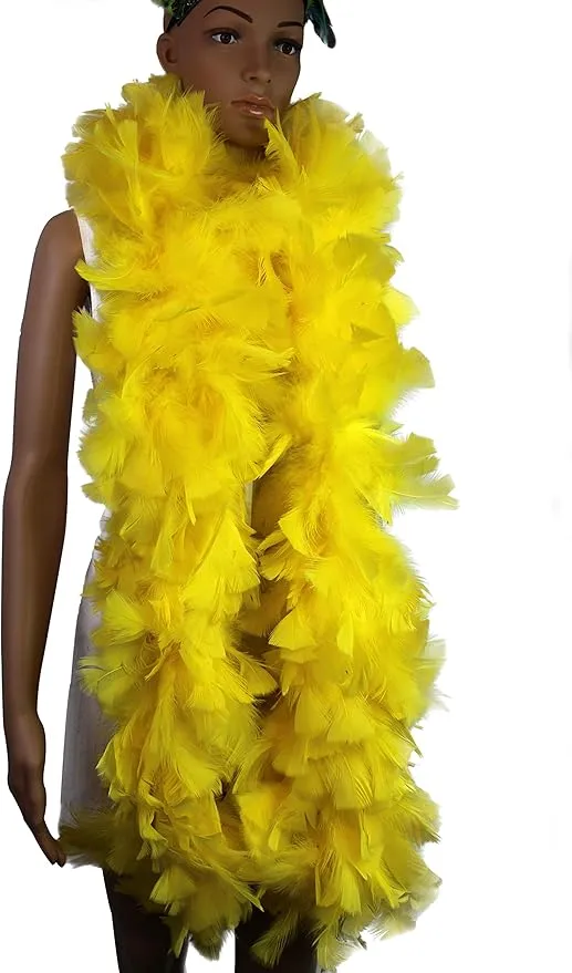 Flydreamfeathers 150 Gram Turkey Flat Large Feather Boa, Good for Party， Dress Up， Halloween Costume， Decoration