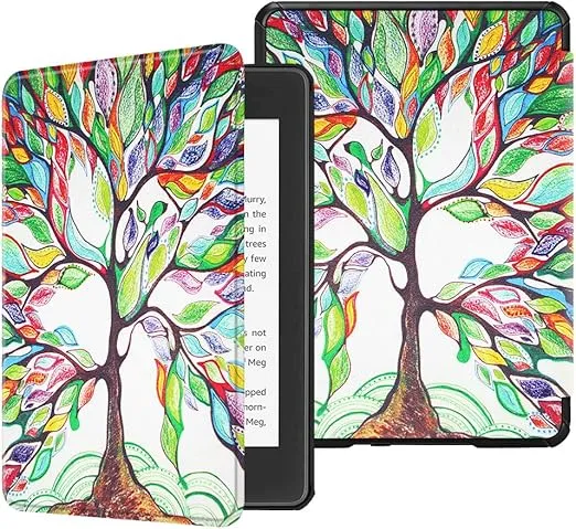 Fintie Slimshell Case for 6" Kindle Paperwhite (10th Generation, 2018 Release) - Premium Lightweight PU Leather Cover with Auto Sleep/Wake for Amazon Kindle Paperwhite E-Reader, Love Tree