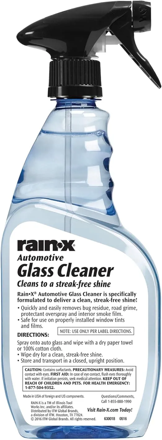 Rain-X 630018 Auto Glass Cleaner, 23 oz. - Cleans Car Windows, Windshields and Other Auto Glass Surfaces for a Clean, Streak-Free Finish