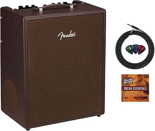 Fender Acoustic SFX II Acoustic Guitar Combo Amplifier Bundle with Instrument Cable, Picks, and Austin Bazaar Instructional DVD