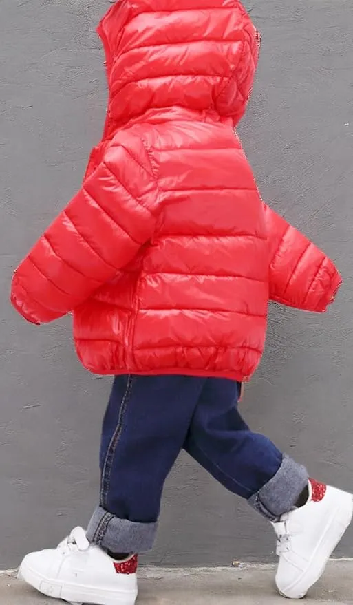 HILEELANG Kids Boy Girl Winter Hooded Puffer Jackets Coats Light Weight Padded Outerwear