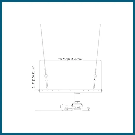 QualGear Pro-AV QG-KIT-S2-3IN-W Projector Mount Kit Accessory Suspended Ceiling 2'x2' Adapter, White