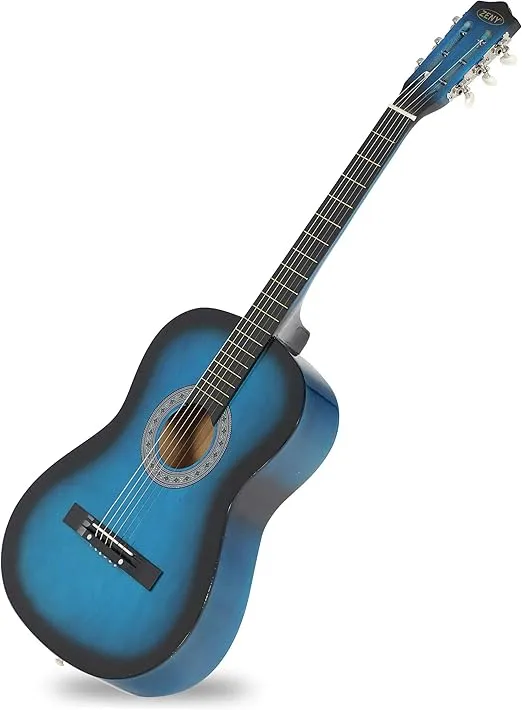 ZENY 38 inch Acoustic Guitar Full Size Beginners Package Kit for Right-handed Starters Kids Music Lovers w/Case, Strap, Pitch Pipe and Pick (Blue)