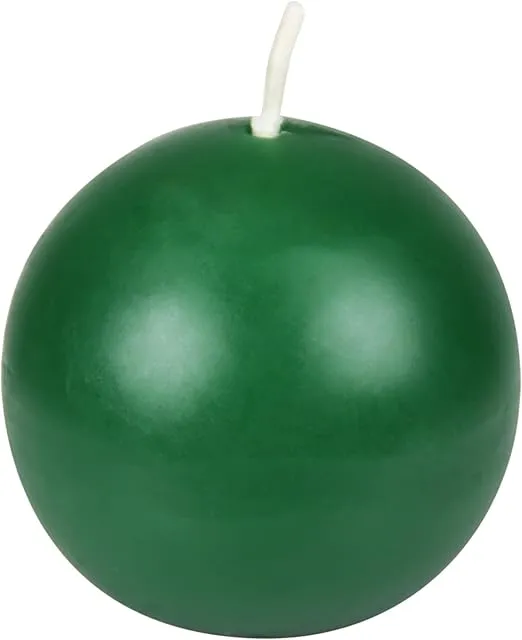 12-Piece Ball Candles, 2-Inch, Hunter Green