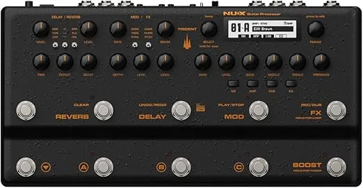 NUX Trident Multi Effects Processors with Adaptor, TSAC-4K Amp Modeling Algorithm, 27 Cab IRs,1024 Sample Resolution