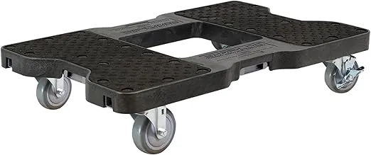 SNAP-LOC, Heavy Duty Moving Dolly 4 Wheels, 1,500 lb, OPS Dollies for Moving Cargo with Steel Frame, E Strap Attachment Included, Made in USA, Black