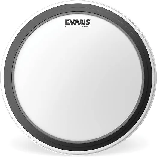 Evans EMAD Coated White Bass Drum Head, 18 Inch