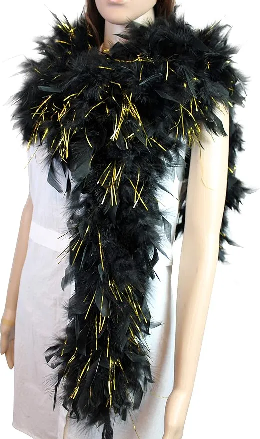 100 Gram 2 Yard Long Chandelle Feather Boa over 10 Colors, Great for Party, Wedding, Costume