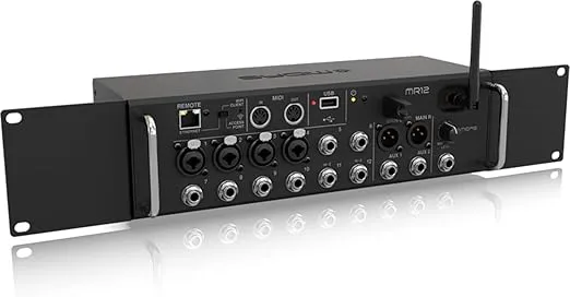 Midas MR12 12-Input Digital Mixer for iPad/Android Tablets with 4 Midas PRO Preamps, 8 Line Inputs, Integrated Wifi Module and USB Stereo Recorder