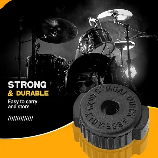 Facmogu 6PCS Black Plastic Cymbal Nuts, 8mm Quick-set Cymbal Nut for Percussion Drum Kit, Quick Release Cymbal Nut & Cymbal Mate for Percussion Replacement Kitparts