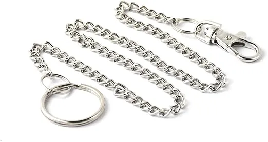 KEY-BAK 0307-402 Pocket Chain Bolt Snap Key Chain Accessory with 1.125 inch Split Ring, 19 inch Chain, Chrome