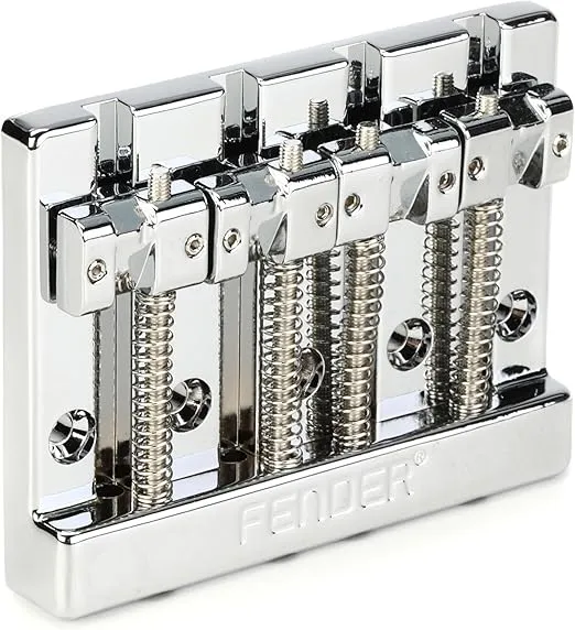 Fender HiMass 4-String Bass Bridge Assembly with Zinc Saddles - Chrome