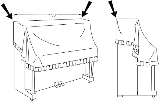 CLAVINOVA / ARIUS Digital Piano Dust Cover | Water-proof | Handcrafted with luxury-grade Premium velvet | FITS YAMAHA / ROLAND / KAWAI DIGITAL UPRIGHT PIANOS AND OTHERS (57.8 in (147cm))