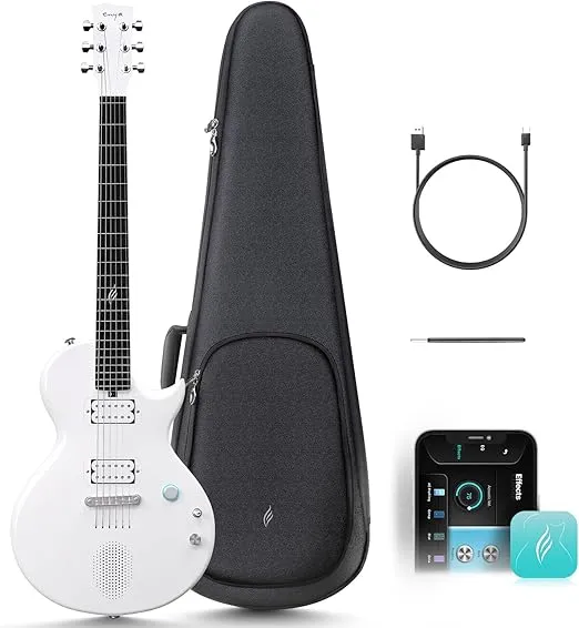 Enya Electric Guitar Nova Go Sonic Smart Electric Carbon Fiber Guitarra with 10W Wireless Speaker, Onboard Presets, Charging Cable, Adjusting Wrench, and Gig Bag