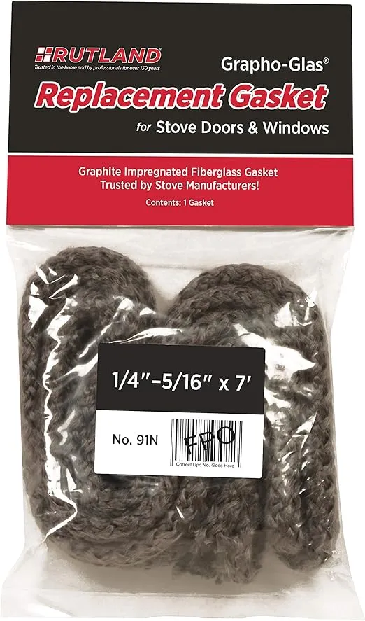 Rutland Grapho-Glas Bagged Gasket, 7' x 1/4"-5/16" Rope