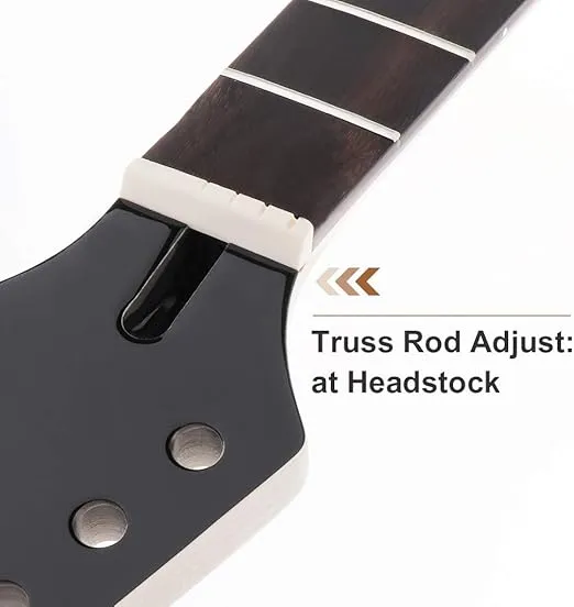 Electric Guitar Neck Maple Head Rosewood Fretboard 24 Fret for IBZ Parts Replacement Black