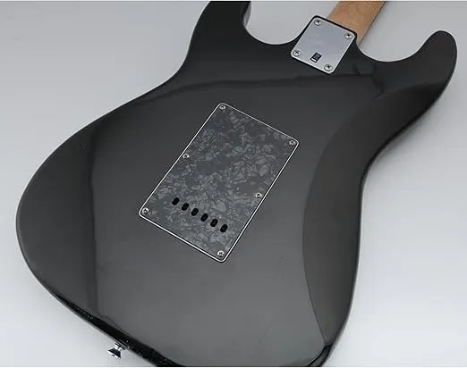 Musiclily Guitar Back Plate Tremolo Cavity Cover Backplate for China Made Squier Guitar Parts, 4Ply Pearl Black