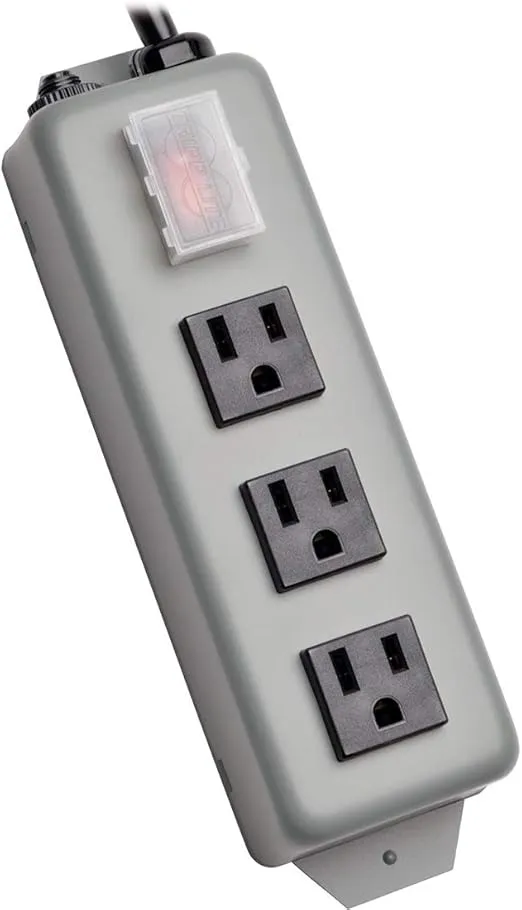 Tripp Lite 3 Outlet Waber Industrial Power Strip, 6ft Cord with 5-15P Plug (3SP),Gray