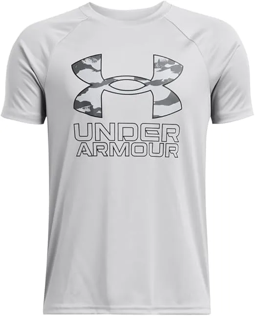 Under Armour Boys' Tech Hybrid Print Short Sleeve T Shirt