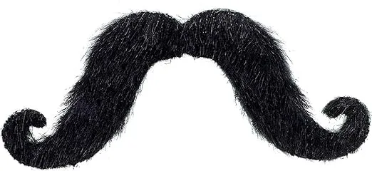 Black Moustache Costume Accessory - 2.67" x 5.5" (1 Count) - Perfect Halloween Prop for Parties & Cosplays