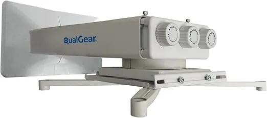 QualGear QG-PM-FT1-WHT Universal Projector Wall Mount with Fine Tune Adjustments