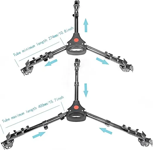 NEEWER Photography Tripod Dolly, Heavy Duty 33lbs Capacity Tripod Wheels with 2 inch Rubber Wheels, Adjustable Leg Mount and Carry Bag for Canon Nikon Sony DSLR Cameras Camcorder Photo Video Lighting