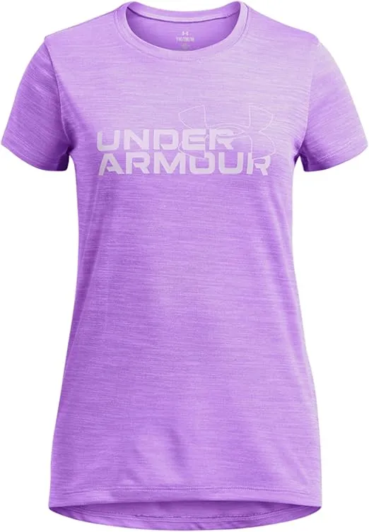 Under Armour Girls' Tech Twist Wordmark Logo Short Sleeve T Shirt