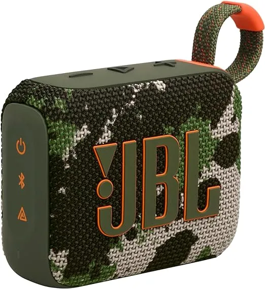 JBL Go 4 - Ultra-Portable, Waterproof and Dustproof Bluetooth Speaker, Big Pro Sound with Punchy bass, 7-Hour Built-in Battery, Made in Part with Recycled Materials (Squad)