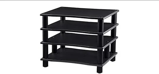 Monolith 4 Tier Audio Stand XL - Open Air Design, Each 1 Inch Shelf Supports up to 84.9 Lbs, Total Max Weight 350 Lbs, Perfect Way to Organize AV Components, Black