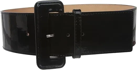 beltiscool Ladies High Waist Wide Patent Fashion Plain Leather Belt