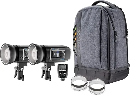 Westcott FJ400 400Ws Strobe 2-Light Backpack Kit with FJ-X2m Universal Wireless Flash Trigger