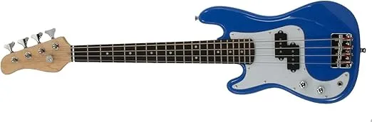 Left Handed Electric Base Guitar, Small Scale 36 Inch Children's Mini Sized 36 in Full Length, Color: Blue