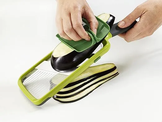 Joseph Joseph Multi Hand-held Mandoline Slicer with Food Grip and Adjustable Blades Dishwasher Safe, One-size, Green