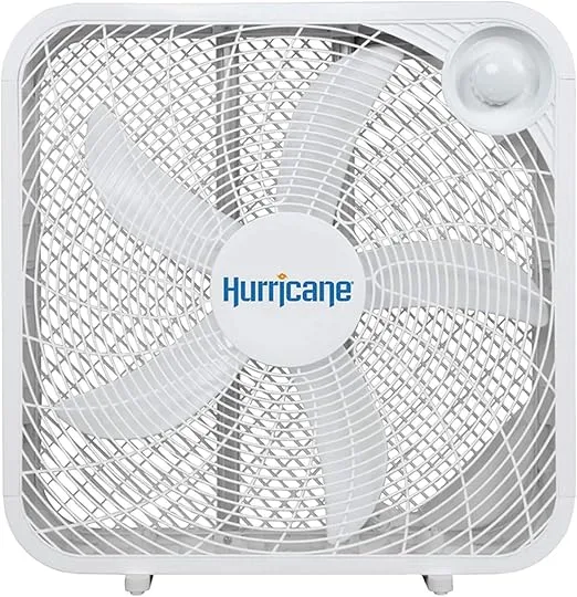 Hurricane Floor Box Fan, 3 Speed Powerful and Quiet Room Cooling, Classic, 20"